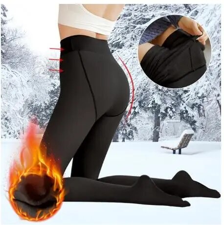 đ„LAST DAY 50% OFFđ„ Flawless Legs Fake Translucent Warm Plush Lined Elastic Tights