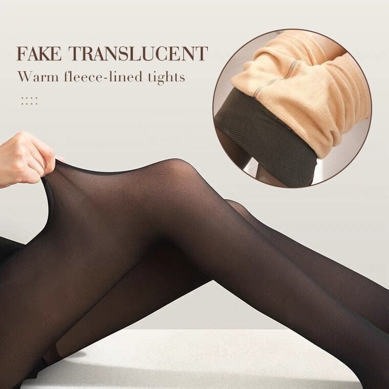 đ„LAST DAY 50% OFFđ„ Flawless Legs Fake Translucent Warm Plush Lined Elastic Tights