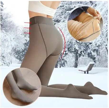 đ„LAST DAY 50% OFFđ„ Flawless Legs Fake Translucent Warm Plush Lined Elastic Tights