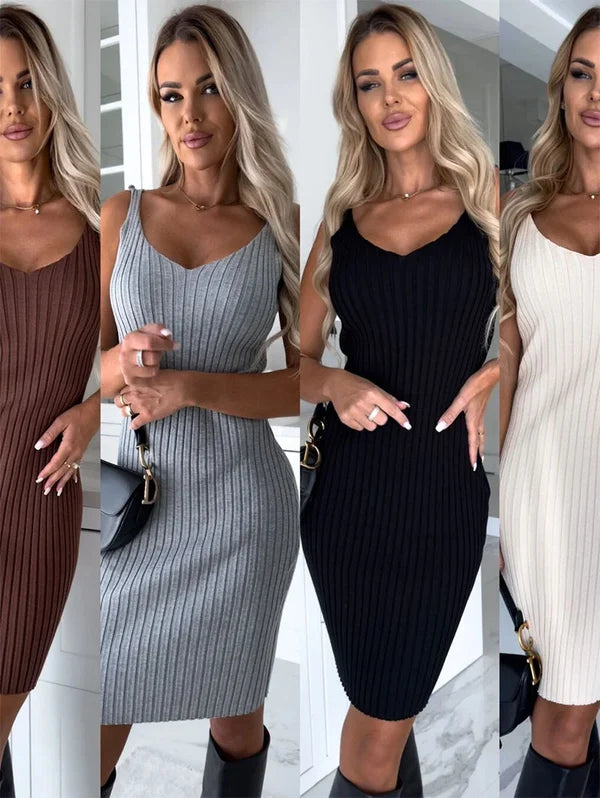 🎁LAST DAY 50% OFF🔥 Knit Pullover Sweater and Cami Dress Set