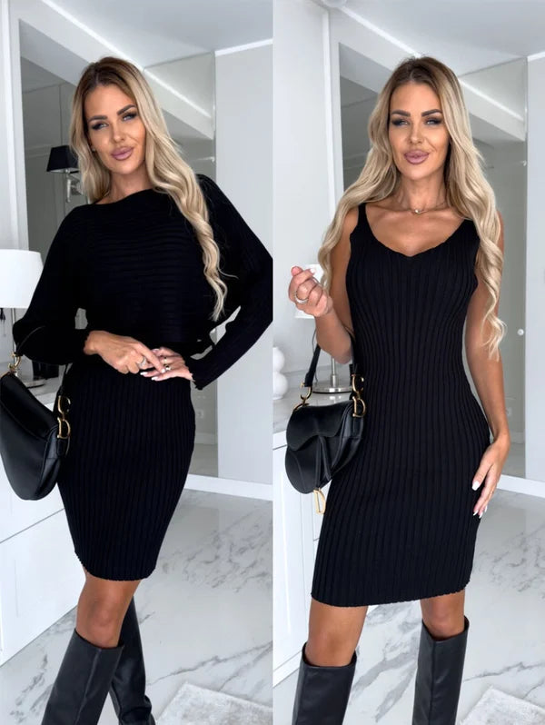 🎁LAST DAY 50% OFF🔥 Knit Pullover Sweater and Cami Dress Set
