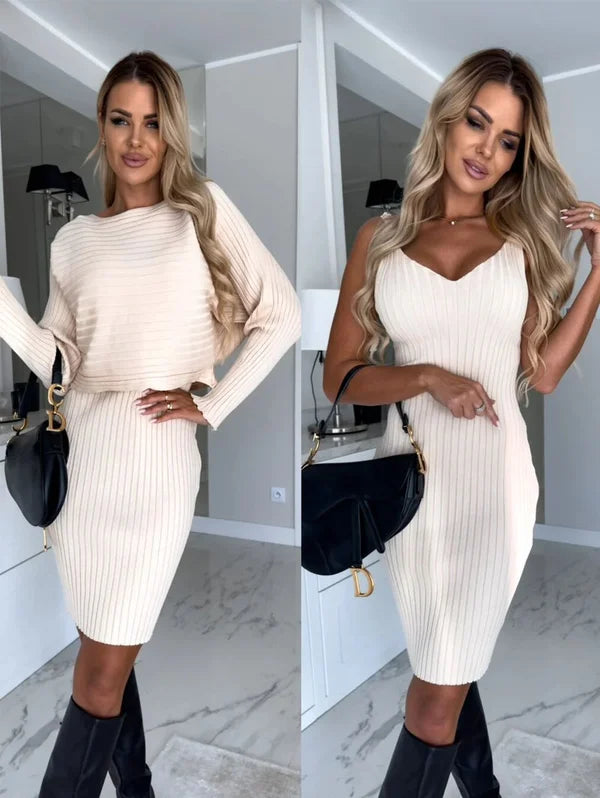 🎁LAST DAY 50% OFF🔥 Knit Pullover Sweater and Cami Dress Set